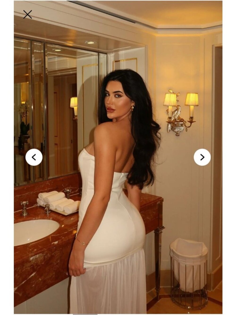 Fashion Nova white strapless mesh maxi dress (size S)